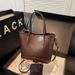 Women's Bucket Bag Fashionable Temperament Commute To Work Travel Bucket Large Capacity Shoulder Bag Crossbody Bag Female_viptrois.com