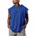 2024 Summer New Men's Pullover Sports And Casual Trendy Sleeveless Hooded Vest Loose_viptrois.com