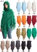 Unisex Women's solid color hooded sweater knitted pullover cape cape_viptrois.com