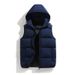 "Men's Fleece-Lined Hooded Vest, Winter Warm Zip-Up Puffer Gilet, Slim-Fit Casual & Outdoor Layering Piece (Black/Gray/Red/Green/Khaki/Navy)"_viptrois.com