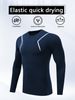 Men's Compression Long Sleeve Workout Shirt – Moisture-Wicking Polyester-Spandex Blend For Running & Gym (Black/Grey/Navy, XS-XXL EU/US Sizing)_viptrois.com