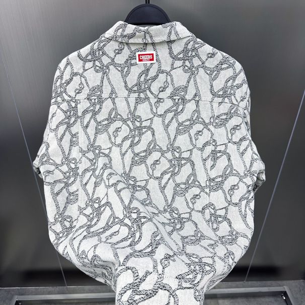 Men's Clothing Autumn New Watermark Denim Jacket Fashion Embroidered Men's Loose Jacket Laps Coat Trendy_viptrois.com