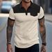 Men's Clothing Short Sleeved Splicing Waffle Pocket Polo Shirt Lapel Casual Men's Wear_viptrois.com