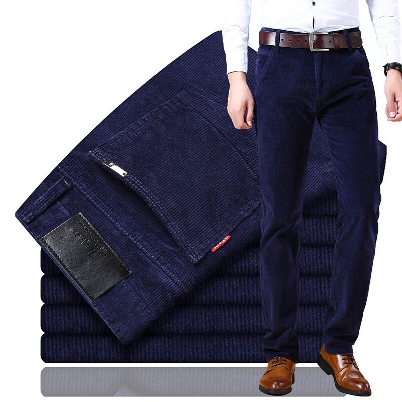 Men Vintage Winter Corduroy Slim 6 Color Casual Dress Suit Pants Fashion Business Brand Clothes Trousers Plus Size 40_viptrois.com