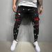 Men's Slim Fit Ripped Pants New Men's Paint Patch Jeans_viptrois.com