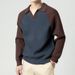 Men's Half-Zip Polo Collar Sweater – Autumn Casual Knit Top With Contrast Lapel (Dark Green/Ha Ching, Sizes M-XXXL, Standard Fit)_viptrois.com