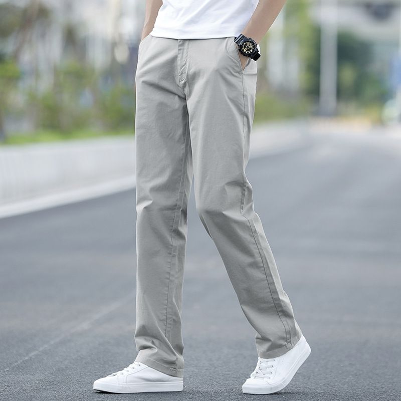 Pure Cotton Casual Pants For Men, Spring And Autumn 2025 New Style Loose Straight-leg Pants, Winter Fleece Business Men's Large-sized Pants_viptrois.com