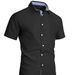 Men's Linen-Blend Short Sleeve Shirt, Casual Button-Down Shirt With Chest Pocket, Relaxed Fit For Summer_viptrois.com