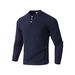 Men's Long Sleeve Henley Shirt – Breathable & Moisture-Wicking Button-Up Polo For Casual & Smart Wear (S-Xxxl, 6 Colors)_viptrois.com