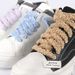 Lovely Snowflake Velvet Color Extended Shoelaces Flat Rope Plush Shoelaces_viptrois.com