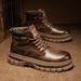 Men's Fashion High-Top Martin Boots - British Style Work Boots With Slip-Resistant Rubber Sole & Comfortable EVA Insole (Brown, Khaki, Black)_viptrois.com
