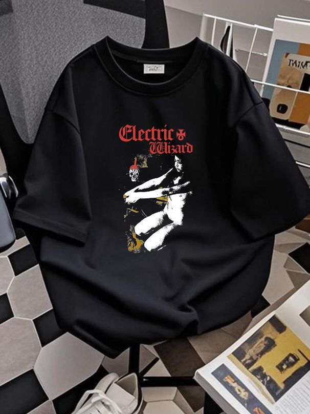 ELECTRIC WIZARD Cotton Black Men T- Shirt Xmas Gift Size S To 5XL PM665 Slightly Fashion Summer Breathable Designer Clothes Stylish Soft_viptrois.com