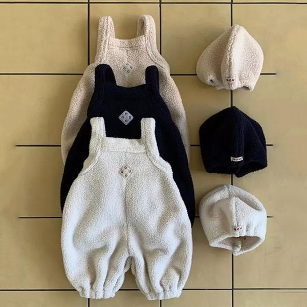 Baby clothing Baby winter double furry overalls_viptrois.com