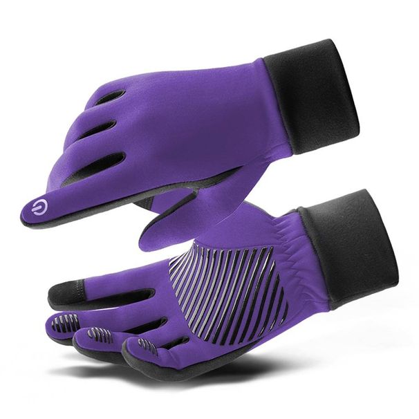 Autumn and winter warm electric car bike riding men and women sports non-slip full finger touch screen running gloves_viptrois.com