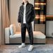 Men's Clothing Spring And Autumn Fashion Solid Color Stand Collar Windproof Outdoor a Complete Set Of Loose Large Size Casual Sports Suit_viptrois.com