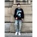 Men's Clothing Washed Old Tie Dyed Ripped Jeans Men's Loose Straight Casual Mopping Trousers_viptrois.com