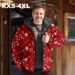 Men's Winter Fleece Lined Hooded Jacket With 3d Digital Print, Warm & Stylish, Multiple Patterns & Plaid Designs_viptrois.com
