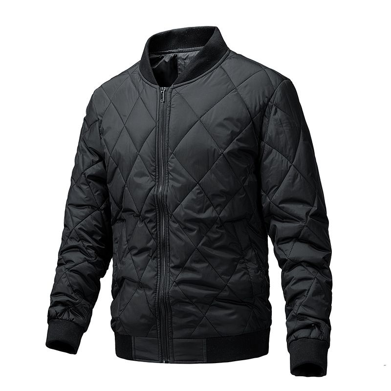 Winter Men's Cotton-padded Clothing, Korean Style Stand-up Collar Zipper With Cotton Coat, Trendy Casual Jacket, Men's Cardigan_viptrois.com