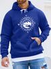 Men's Autumn And Winter Casual Fashionable Loose Hooded Sweatshirt With Compass And Mountain Print Warm Long Sleeved Pullover_viptrois.com