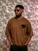 100% Cotton 190g Bold Letter Graphic Print Short Sleeve Crew Neck Casual Daily Wear Men Summer T-Shirt_viptrois.com