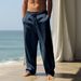 2026 Summer Men's Breathable Cotton-Linen Long Pants - Loose-Fitting Casual Sports Linen Straight Pants_viptrois.com