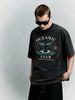 Summer New Washed Short-sleeved T-shirt, Men's Retro Oceanic Club Whale Tail Print Youth Loose Casual Street Tee_viptrois.com