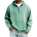 Vintage Distressed Half-Zip Hoodie – Oversized Cotton Blend Pullover For Men (10 Colors, S-4XL)_viptrois.com