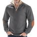 Men's Clothing Half Zip Sweatshirt Men's Autumn And Winter American Lamb Wool Stand Up Collar Embroidery Plus Velvet Sweatshirt_viptrois.com