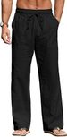 2025 Men's Linen Casual Long Pants, Large-sized Loose Drawstring Pocket Beach Pants For Men_viptrois.com