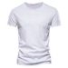 2025 Summer Hot Selling Men's Solid Color Bamboo Cotton Round Neck Short Sleeve T-shirt Bilingual Notes_viptrois.com