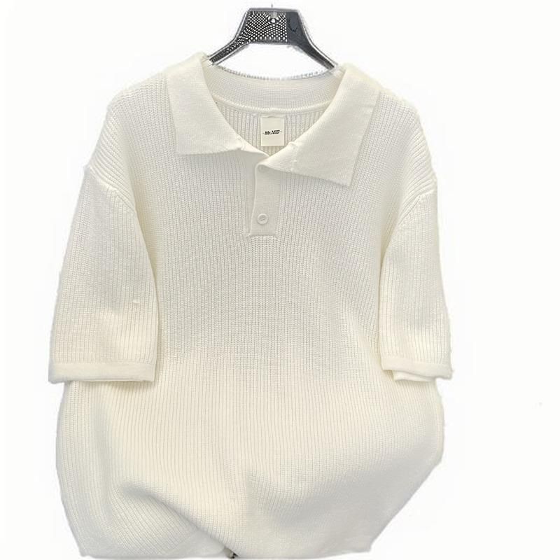 Men's Cooling Knit Polo Shirt – Summer Breathable Short-Sleeve T-Shirt (Moisture-Wicking, Anti-Static, Minimalist Design, S-XXXL)_viptrois.com