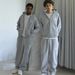 New American Retro Washed Long Sleeved Hooded Shirt Loose Casual Trousers Fashionable Japanese Sweater Suit_viptrois.com