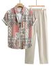 Men's Clothing Beaches And Vacations Printed Shirts And Casual Pants_viptrois.com