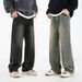 Men's Clothing Split Design Distressed Washed Jeans For Men Spring Style American Trendy Brand Loose Retro Slim Slightly Wide Trousers_viptrois.com