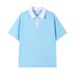 Pearl Cotton Half-zipper Men's Shirt Trendy Brand Loose Contrasting Color Short-sleeved Paul Couple Shirt Trendy Contrasting Color_viptrois.com