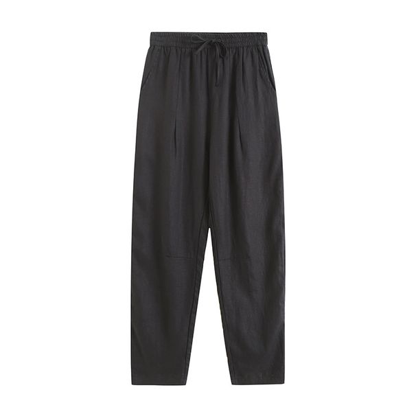 Men's Clothing Summer Cotton And Linen Pants Men's Loose Large Size Elastic Waist Chinese Style New Chinese Style Straight Thin Casual Trousers_viptrois.com