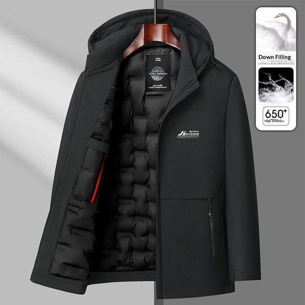 Pure Middle-aged And Elderly Men's Down Jacket Dad Lightweight Winter Clothing Casual Business Coat Windproof Waterproof_viptrois.com