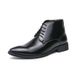 Men's Pointed Toe Chelsea Boots - High Shine Leather Ankle Boots With Side Zipper For Business & Formal Wear (Brown/Black)_viptrois.com
