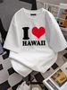 I Love Hawaii HI T Shirt Graphic Unisex Homme Stylish Streetwear Comfortable Versatile Top For Everyday Wear Designer Clothes Breathable Slightly_viptrois.com