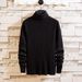 Men's High Neck Knit Sweater - Slim Fit Casual Pullover With Jacquard Pattern, Warm & Stylish For Everyday Wear_viptrois.com