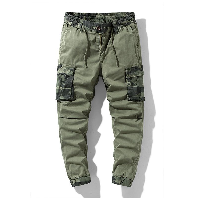 Men's Clothing Camouflage Cargo Jogger Pants - Stretchable Multi-Pocket Military Style Workwear With Adjustable Drawstring (Army Green, Khaki)_viptrois.com