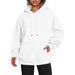 Oversized Drop Shoulder Sleeve Women's Plus Size Hooded Sweatshirt_viptrois.com