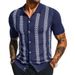 Men's Clothing Men's Summer Striped Jacquard Sweater Short Sleeved Cardigan Casual POLO Shirt SY0141_viptrois.com