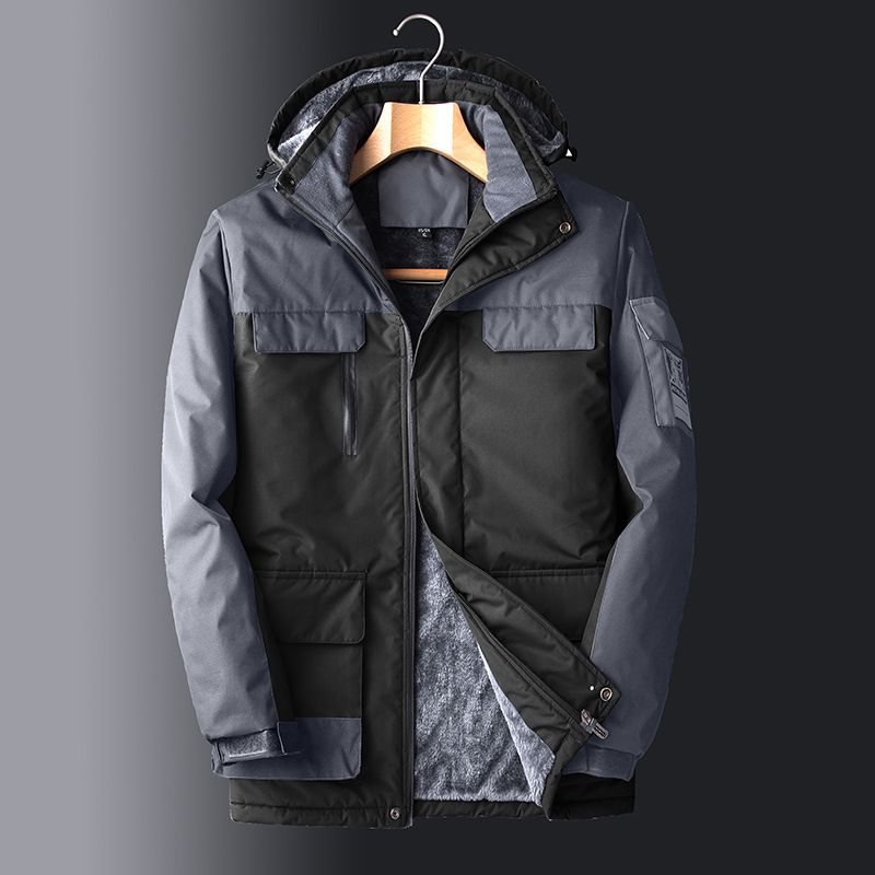 Men's Clothing Fleece-lined Cotton-padded Clothes Multi-functional Jacket Sports Large Size Mountaineering Ski Suit_viptrois.com
