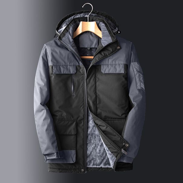 Men's Clothing Fleece-lined Cotton-padded Clothes Multi-functional Jacket Sports Large Size Mountaineering Ski Suit_viptrois.com