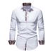 Men's Floral Dress Slim Casual Paisley Print Long Sleeve Button Shirt A215_viptrois.com