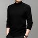 Pure 100% Pure Wool Solid Color Round Neck Base Shirt Thickened Half Turtleneck Knitted Sweater Casual Versatile Men's_viptrois.com