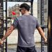 Men's Clothing steel print sports short sleeved men's T shirt with heavy cuffs for running muscle fitness and iron dog brothers brand_viptrois.com