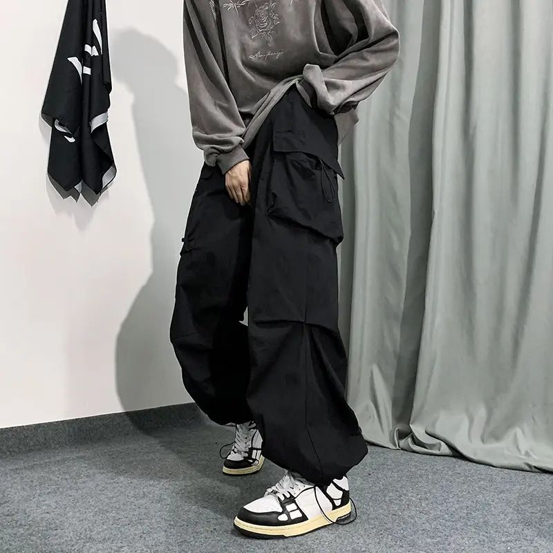 Men's Clothing Commerce Best Selling American Style Workwear Casual Pants For Men, High Street Design, Drawstring, Loose Fit, Jogger Leg,_viptrois.com