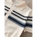 Men's Clothing Men's Black Fair Isle Short Sleeved Knit Sweater Summer Relaxed Style Outerwear Old Fashioned Breathable Cardigan Half Sleeve_viptrois.com
